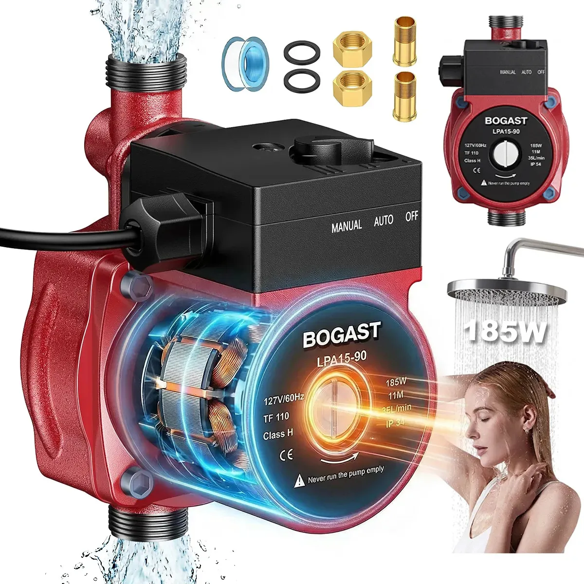 Bomba presurizadora BOGAST LPA15-90 de 185 W