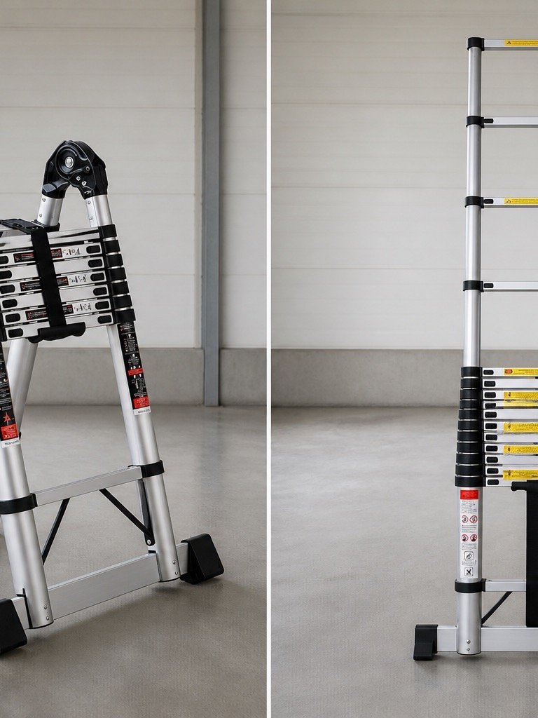 Escalera telescópica tipo tijera de 5 m