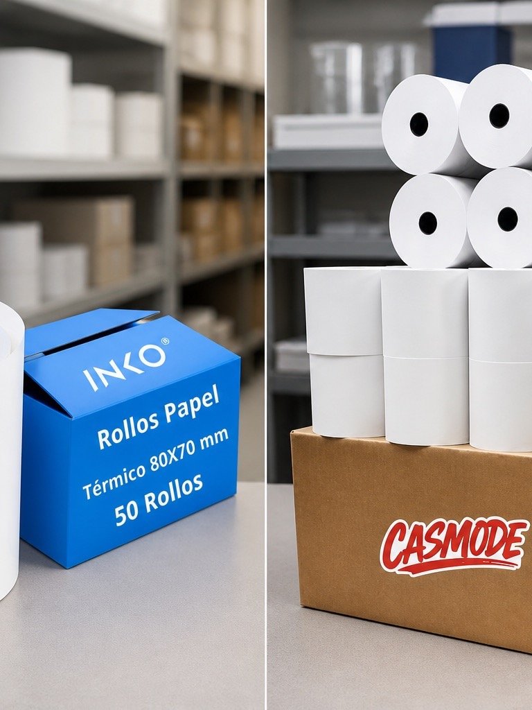 INKO, 50 rollos térmicos 80 × 70 mm