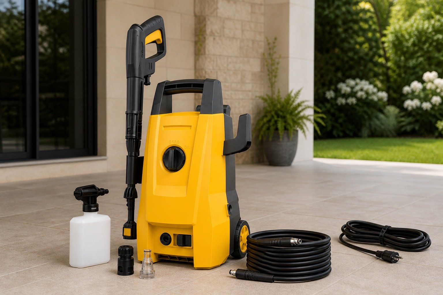 Hidrolavadora eléctrica TRENT 1200 W con sus accesorios