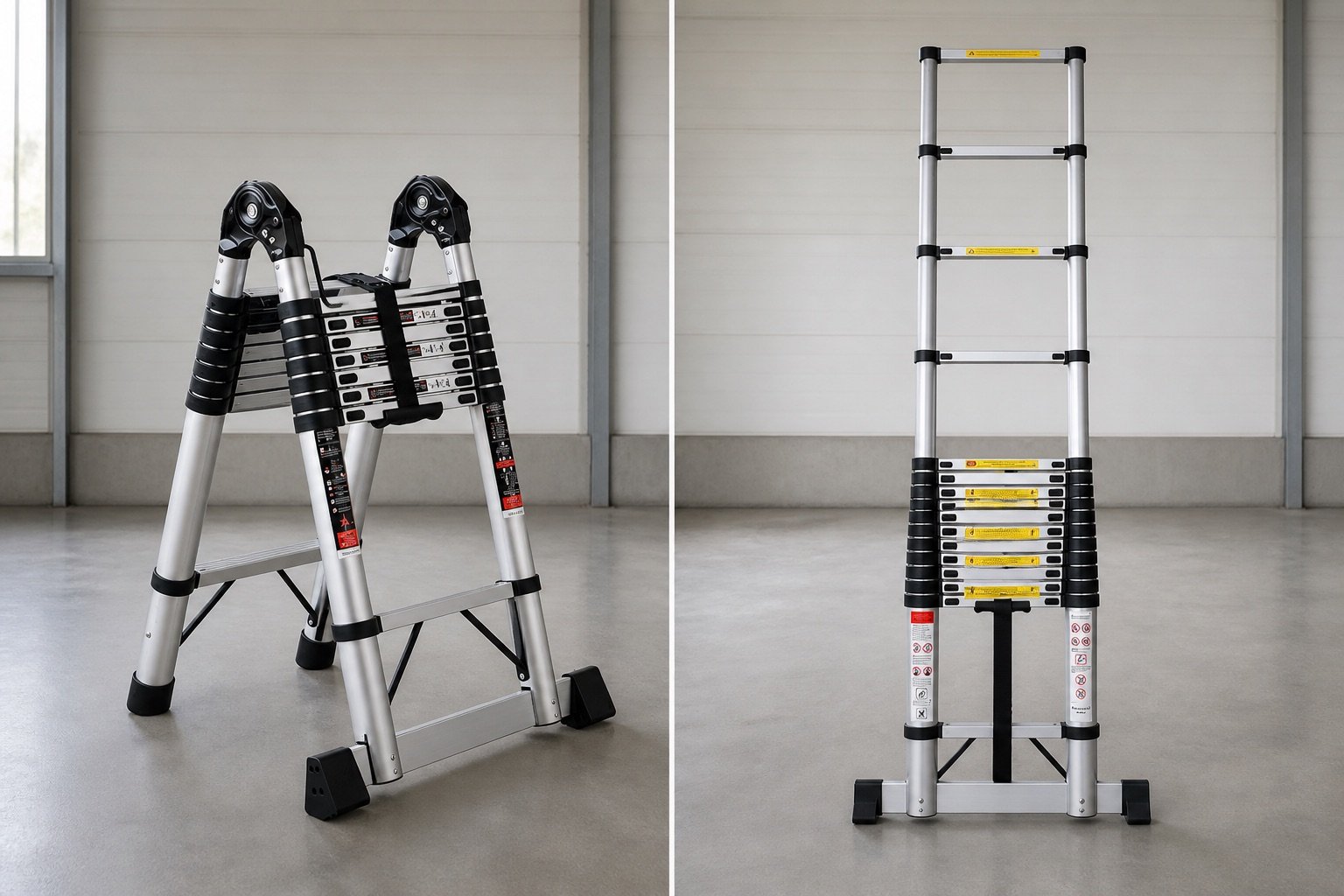 Escalera telescópica tipo tijera de 5 m
